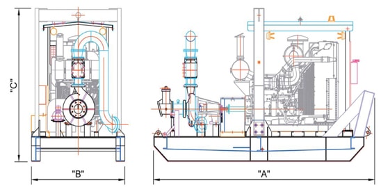 diesel pump dimensions